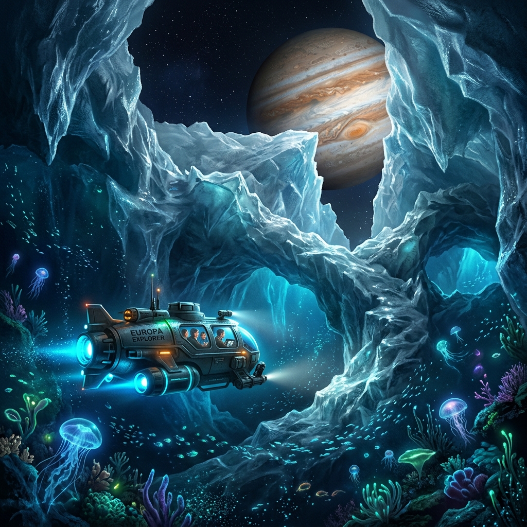 Europa icy oceans